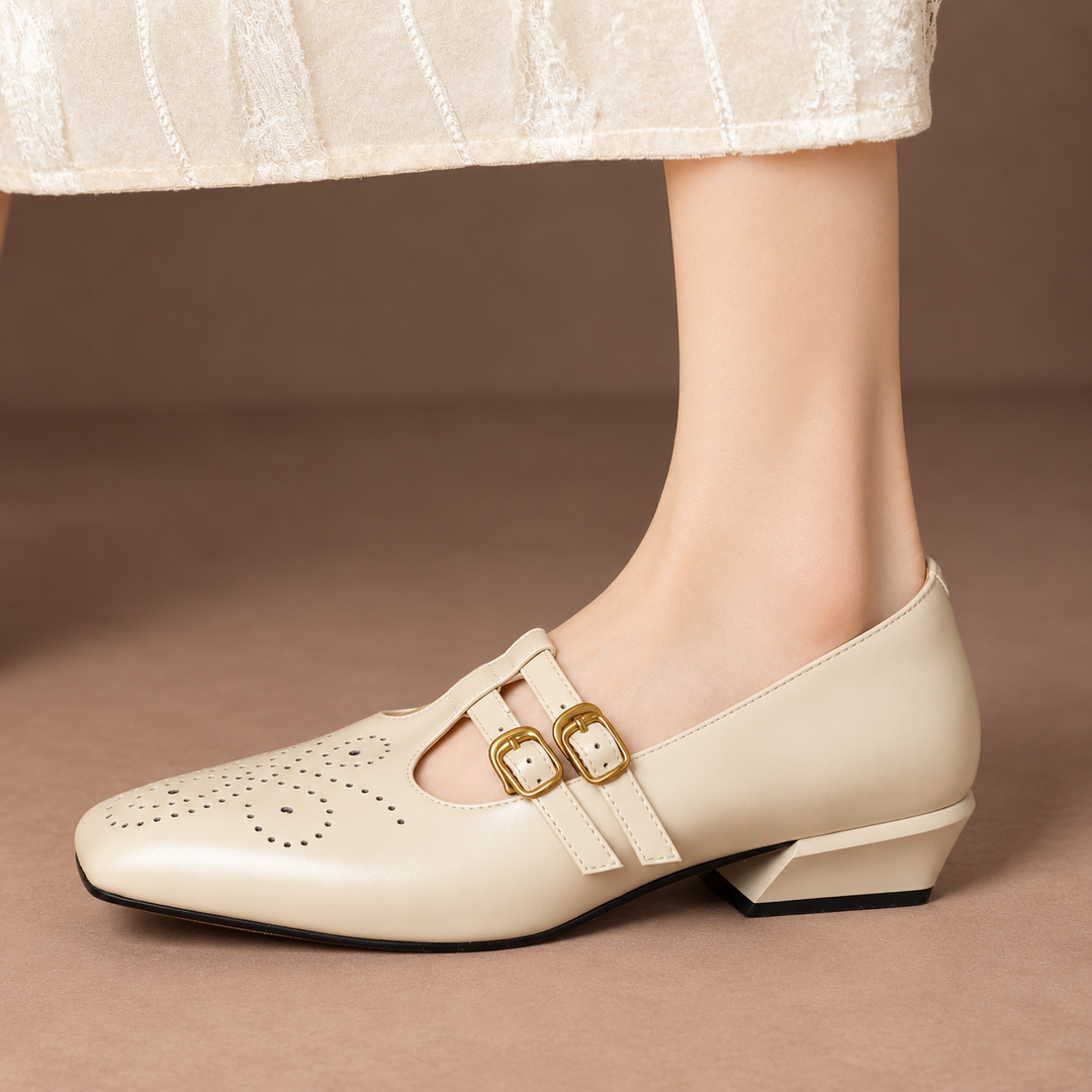 DORA | Scarpe da donna Pauline con doppia fibbia traforate