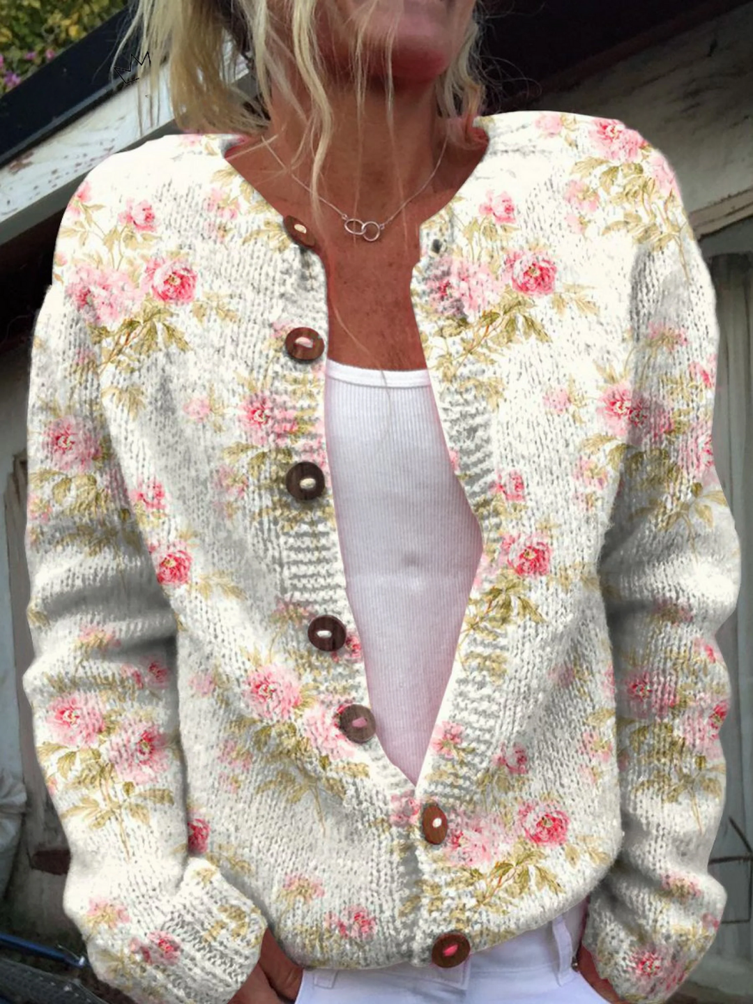 Kerensa | Cardigan vintage con motivo floreale