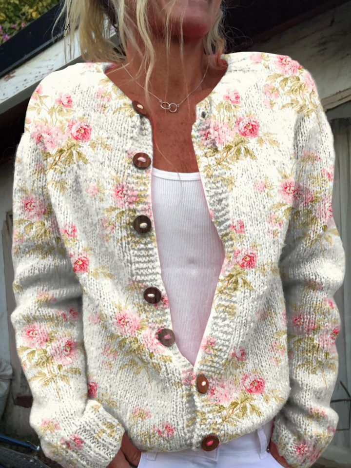 Kerensa | Cardigan vintage con motivo floreale