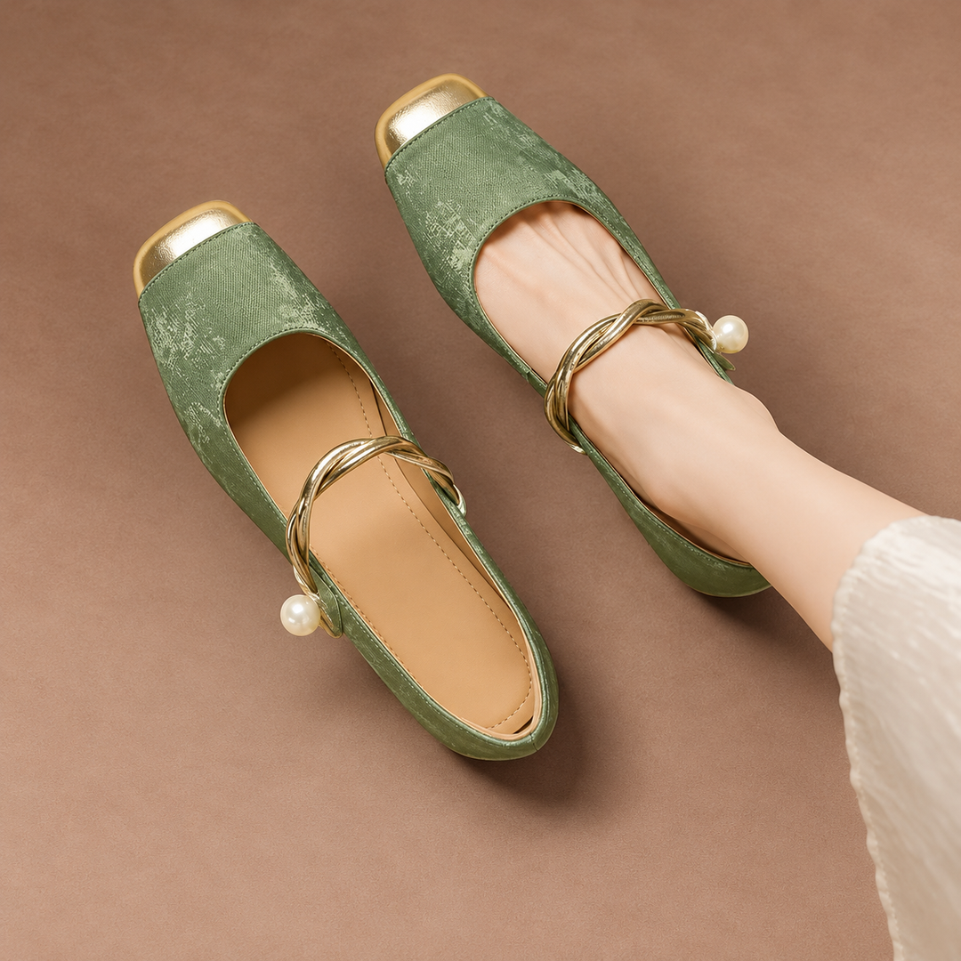 DORA | Scarpe da donna Léa con punta quadrata e perle