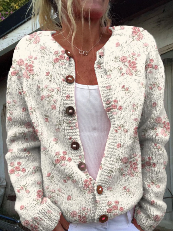 Evanthea | Cardigan vintage con motivo floreale