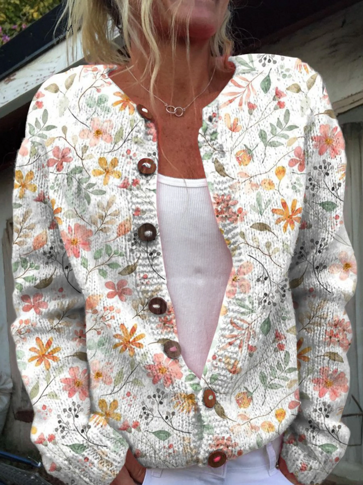 Greta | Cardigan vintage con motivo floreale