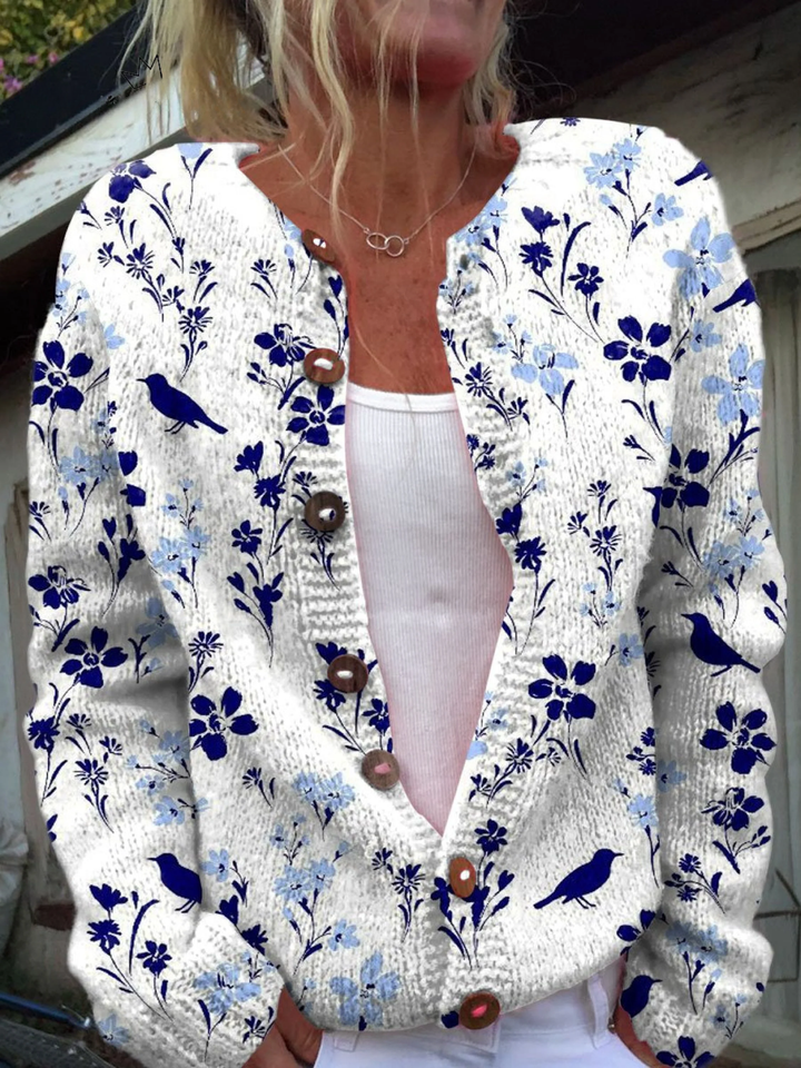 Vynora | Cardigan vintage con motivo floreale