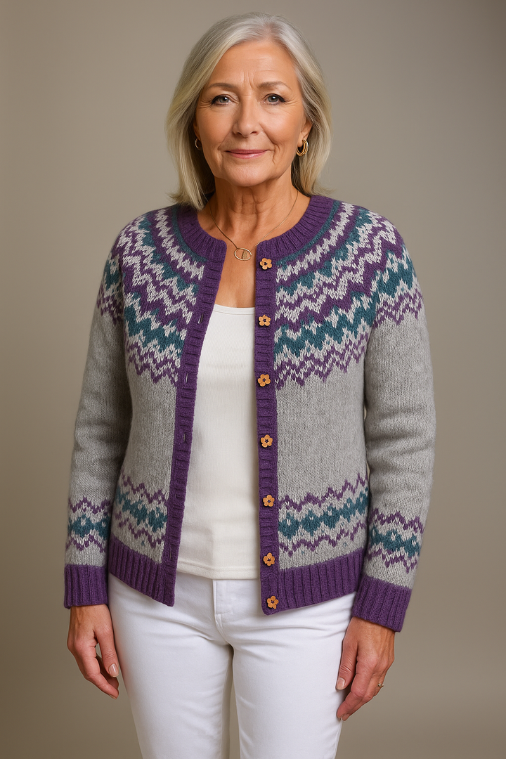 Kirsti | Cardigan grigio-viola