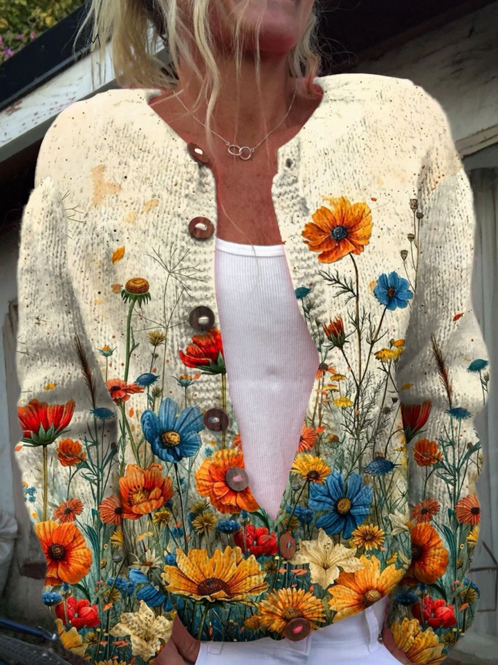 Tansy | Cardigan vintage con motivo floreale