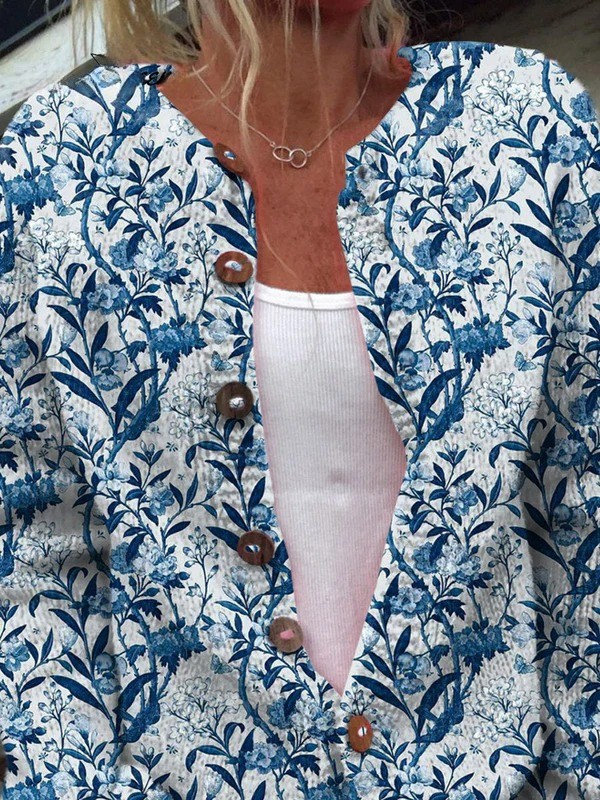 Tiverly | Cardigan vintage con motivo floreale