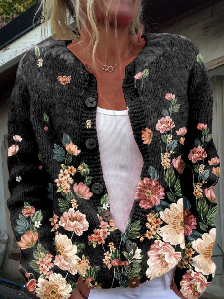 Kivara | Cardigan vintage con motivo floreale