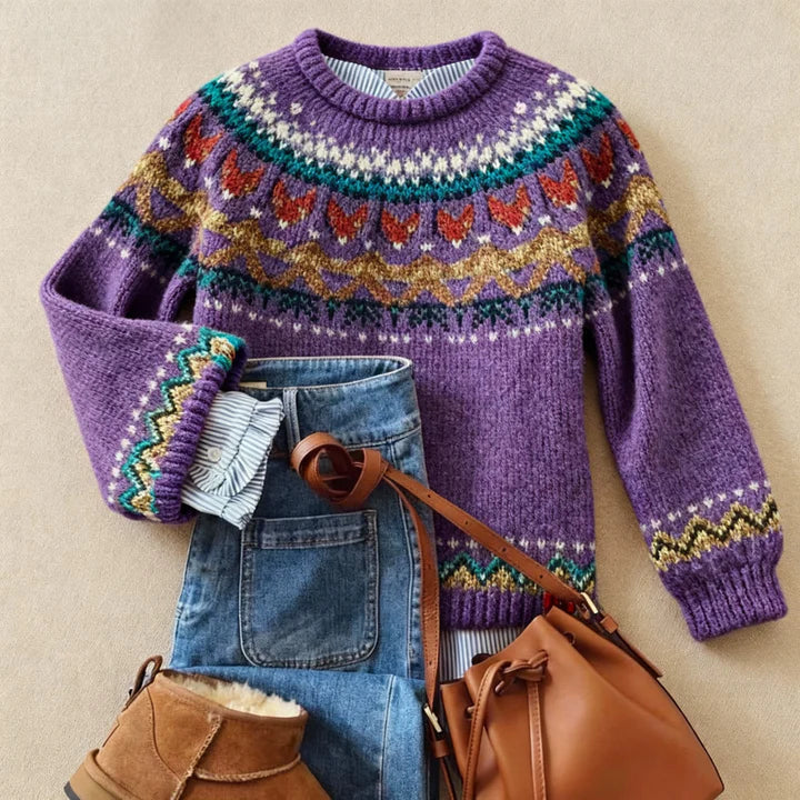 Senja | Maglione in maglia viola