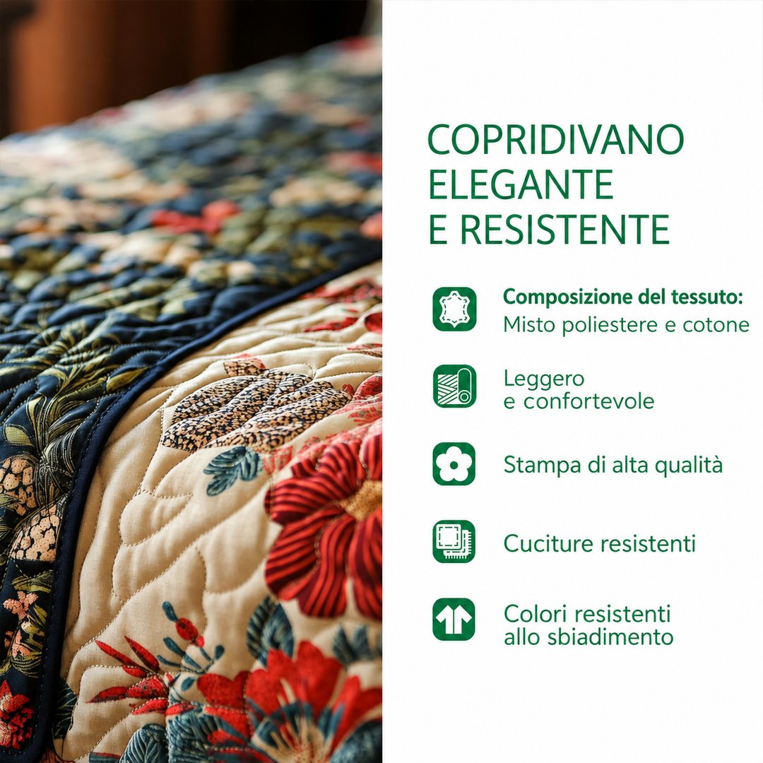 Copridivano trapuntato in stile rustico NCU0NT10897