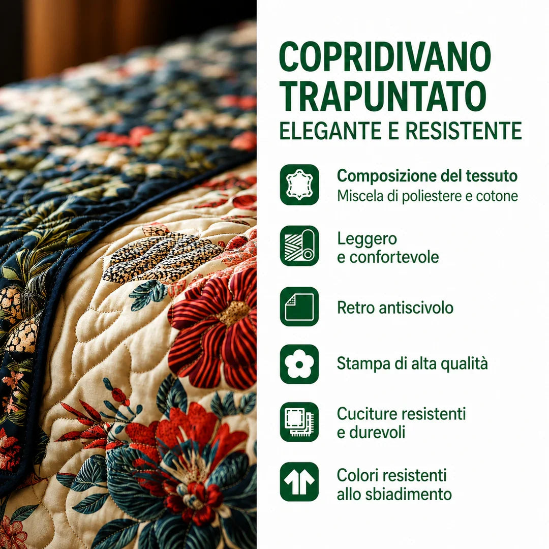 Copridivano trapuntato con cervi NCU0VT336