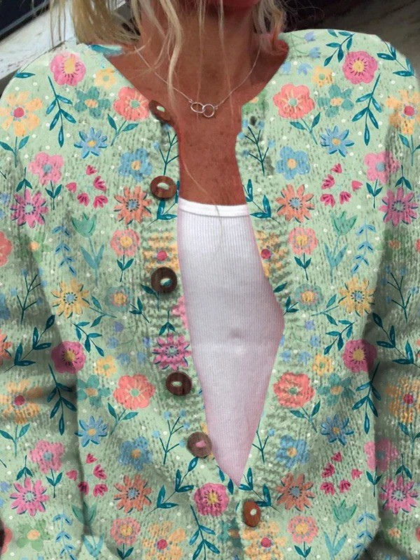 Foxfield | Cardigan vintage con motivo floreale