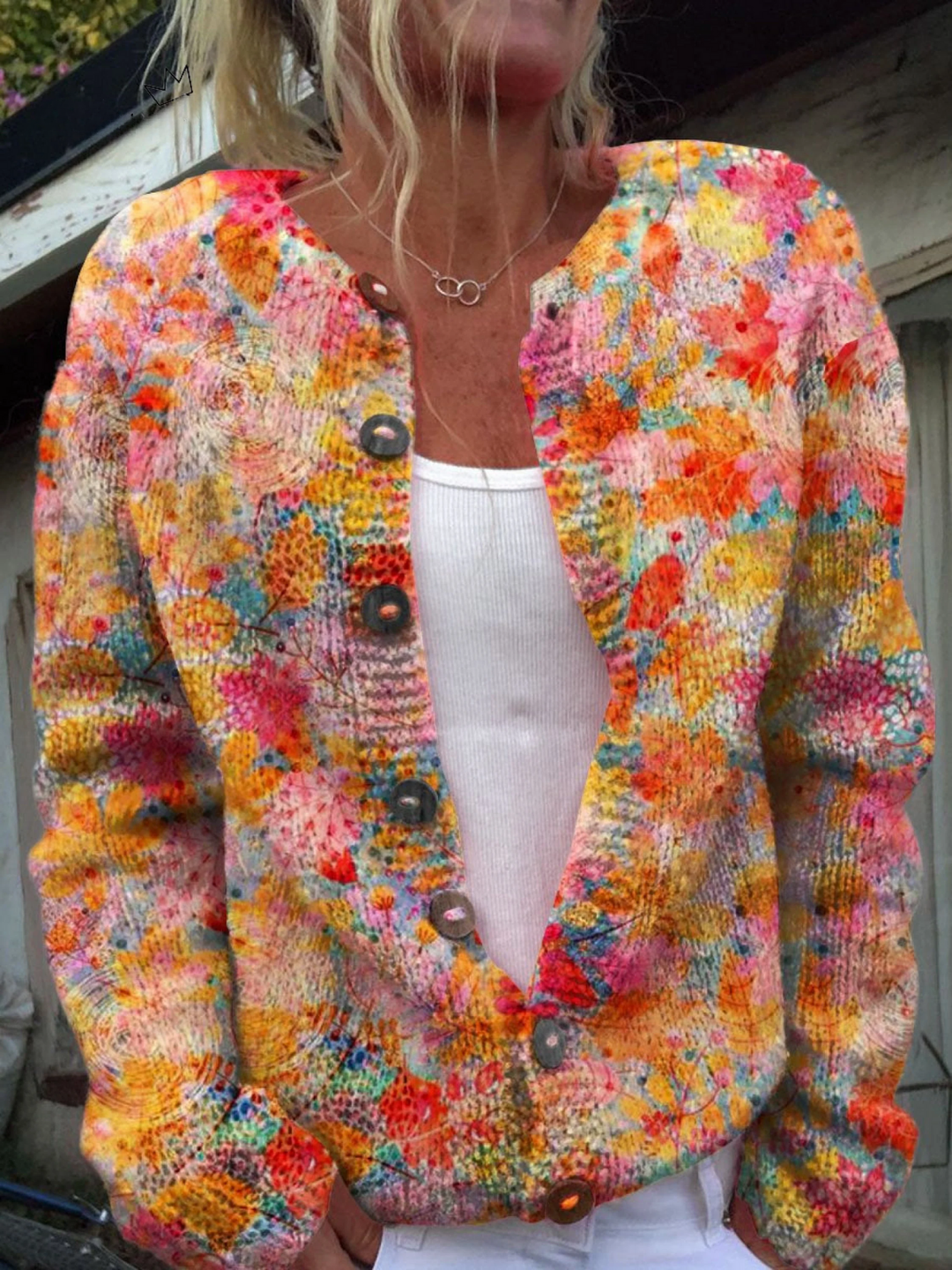 Helena | Cardigan vintage con motivo floreale