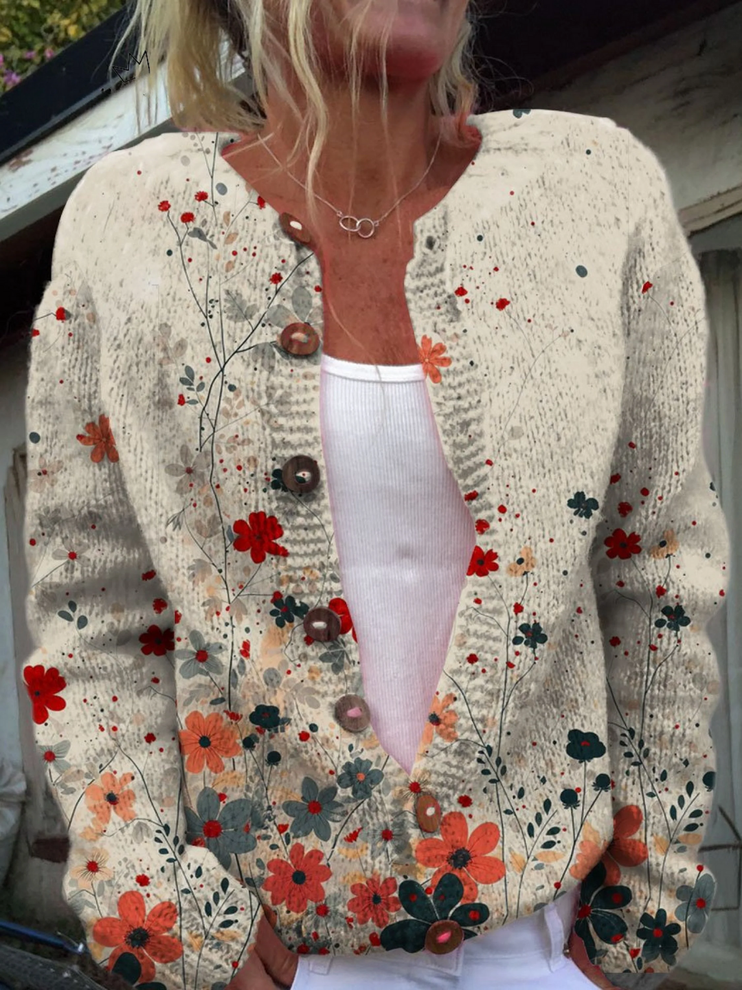 Sabrina | Cardigan vintage con motivo floreale