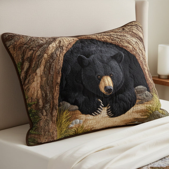 Copricuscino trapuntato con orso NCU0NT11548