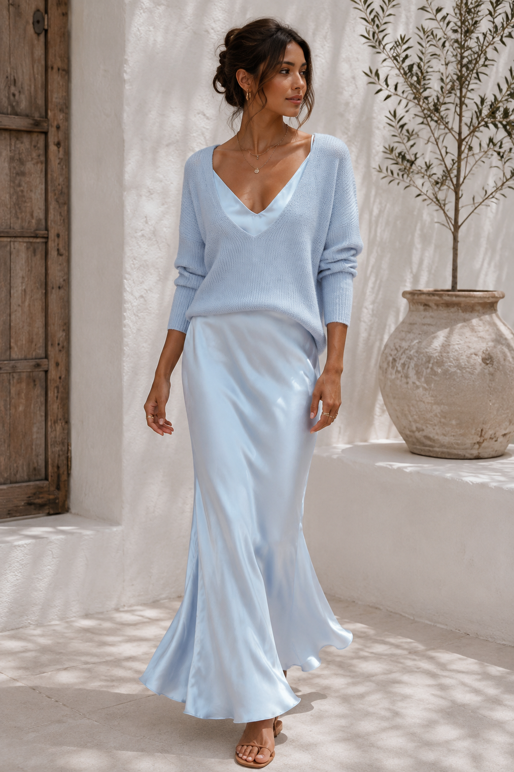 Alma | Abito Elegante in Raso e Jersey