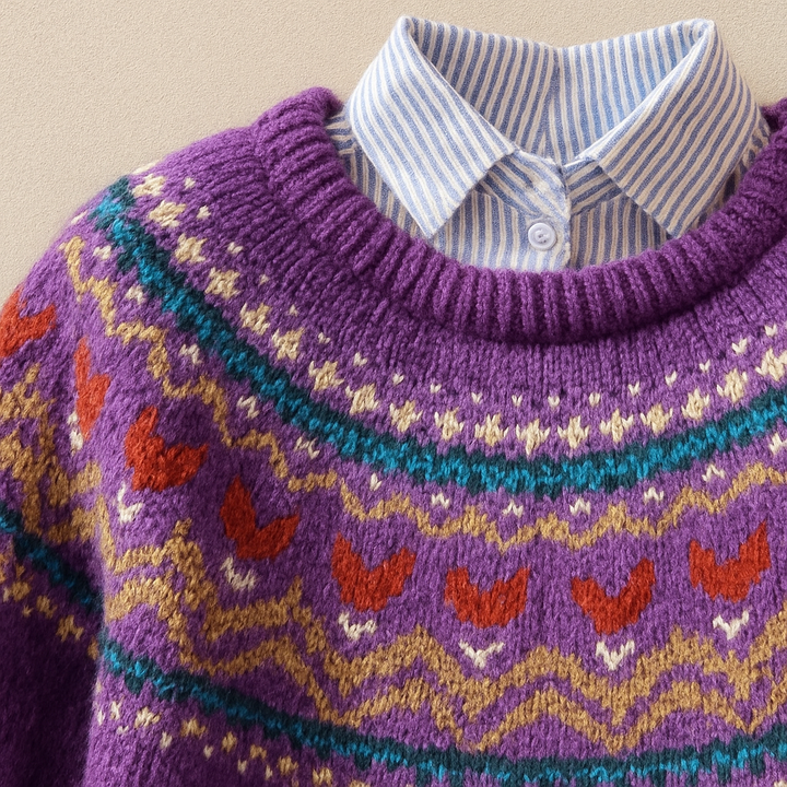 Senja | Maglione in maglia viola