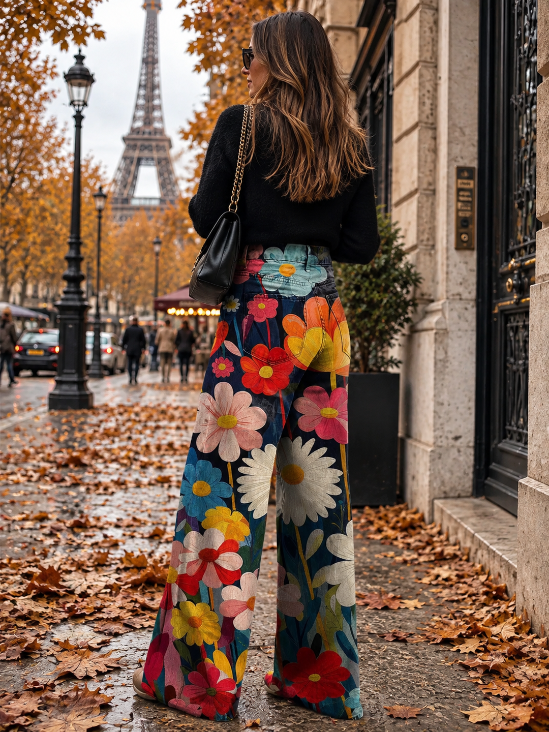 Simone | Pantaloni a zampa a fiori