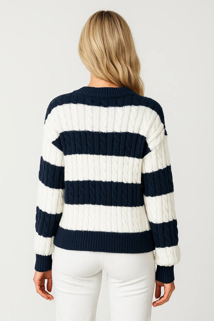 Pinja | Maglia a trecce a righe