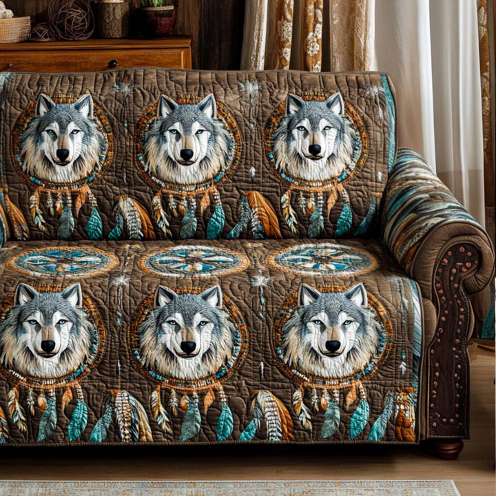 Copridivano trapuntato con motivo decorativo NCU0VT284