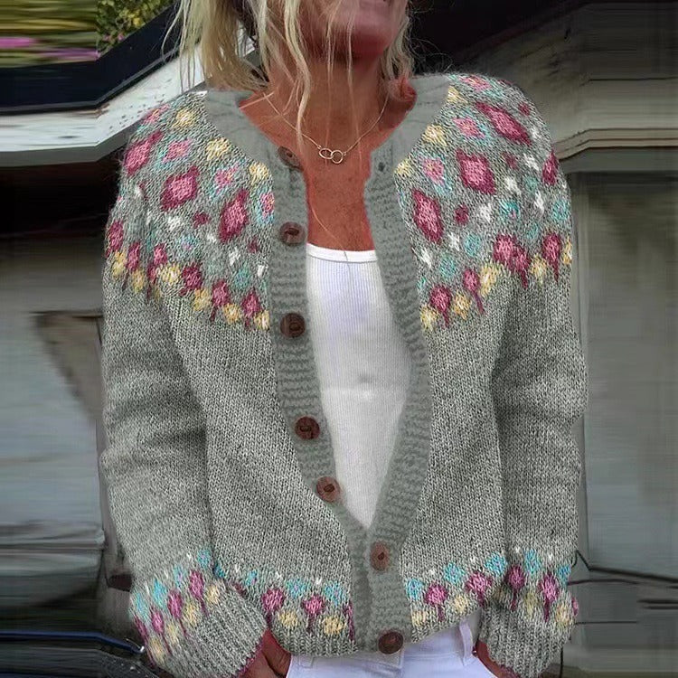 Hellevi | Cardigan in maglia a fiori