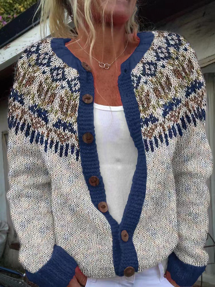Venla | Cardigan blu e bianco