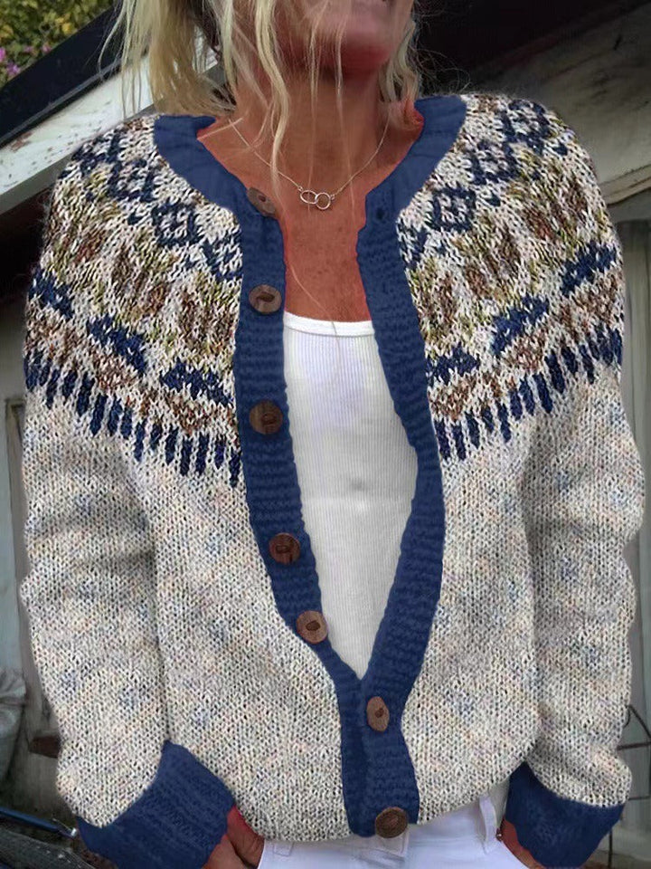 Venla | Cardigan blu e bianco