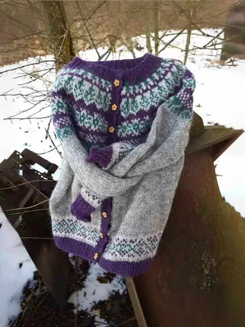 Kirsti | Cardigan grigio-viola