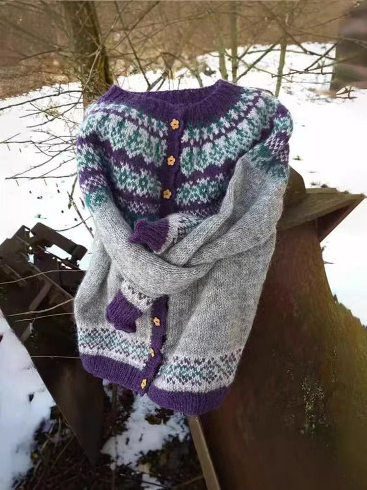 Kirsti | Cardigan grigio-viola
