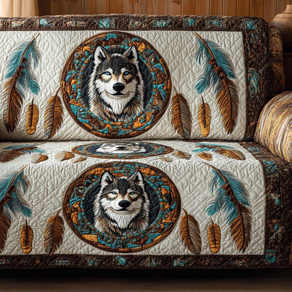 Copridivano trapuntato con motivo decorativo NCU0VT284