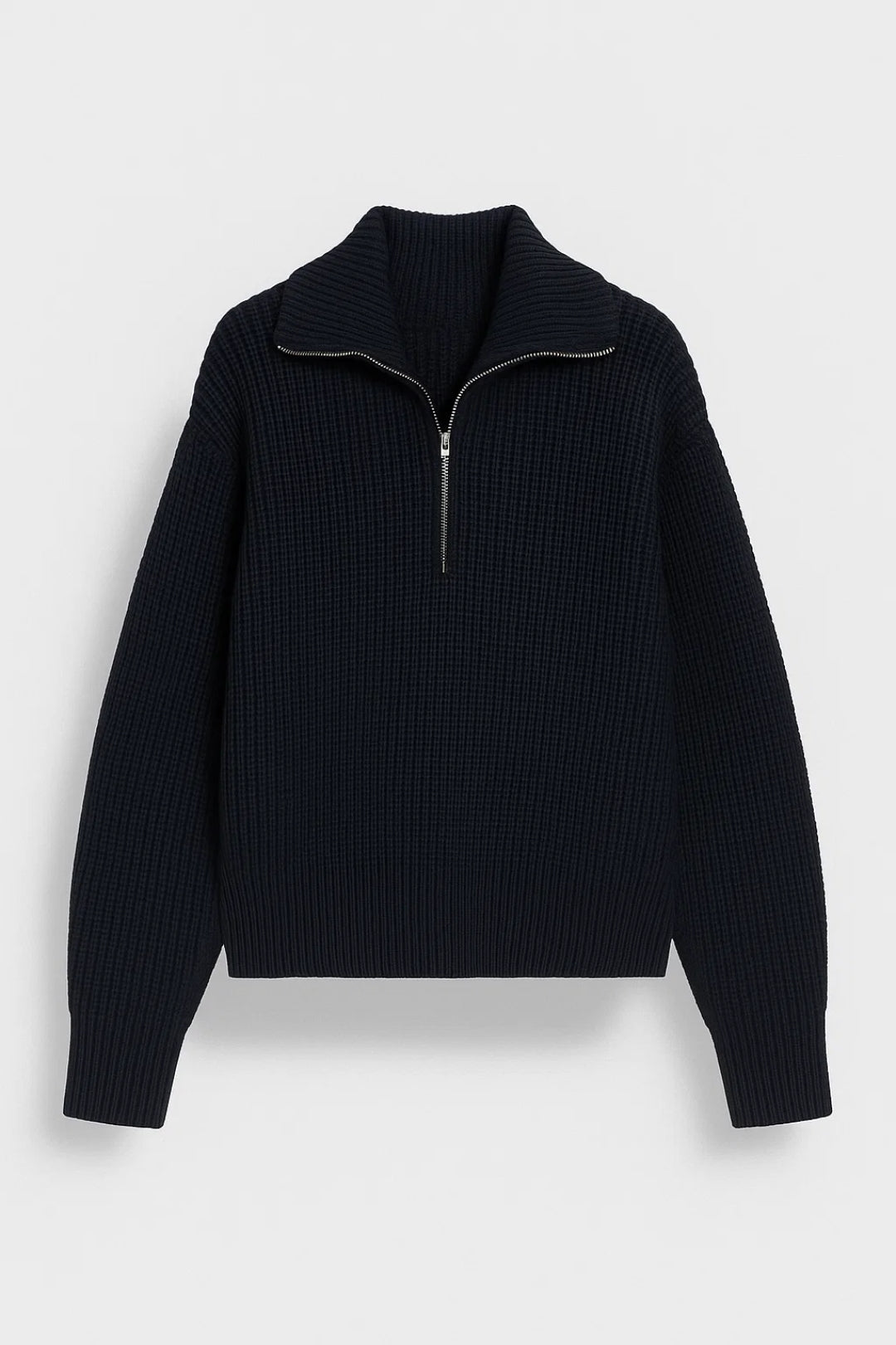 Minttu | Maglione a costine con zip sul collo