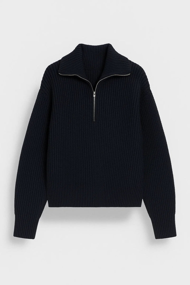 Minttu | Maglione a costine con zip sul collo