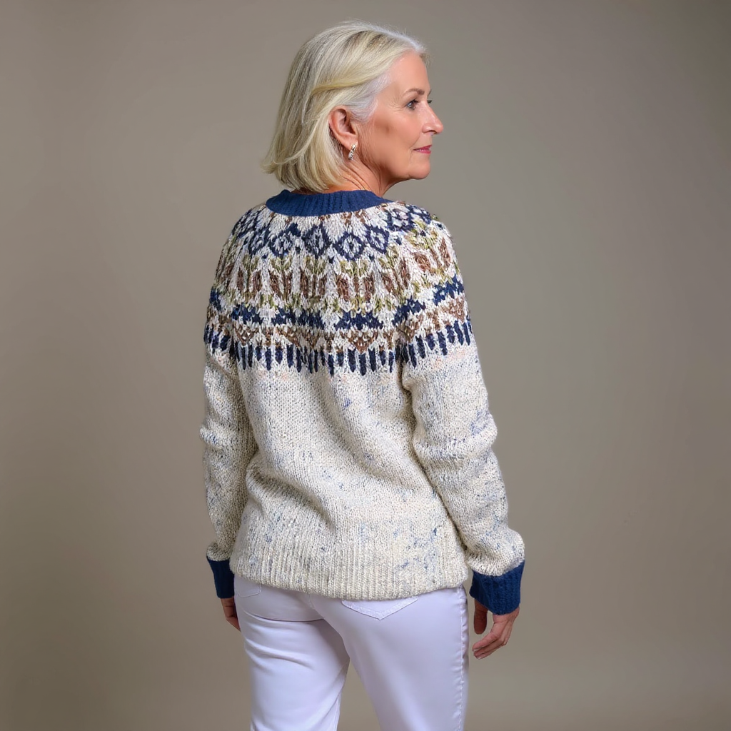 Venla | Cardigan blu e bianco
