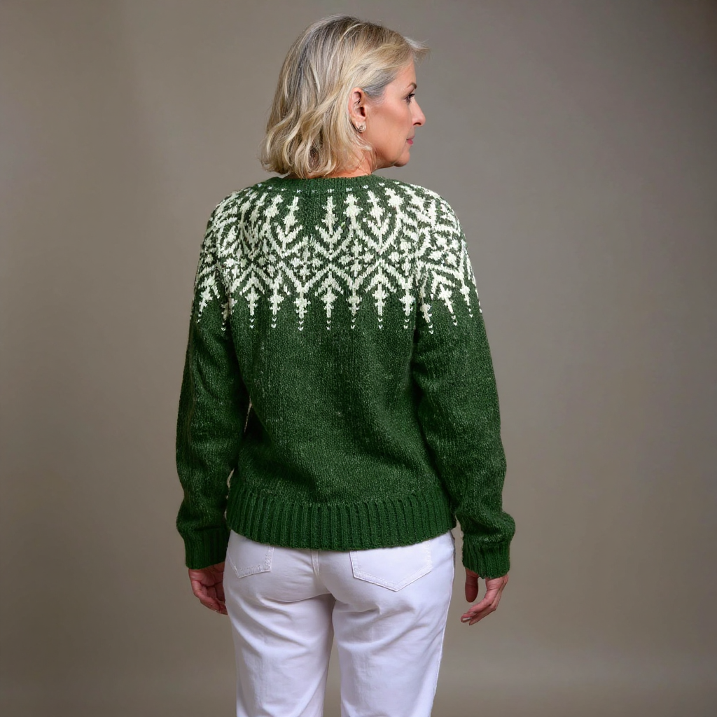 Vuokko | Cardigan verde e bianco