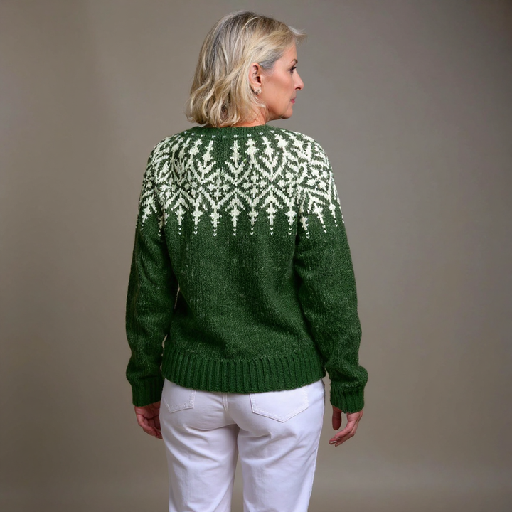 Vuokko | Cardigan verde e bianco