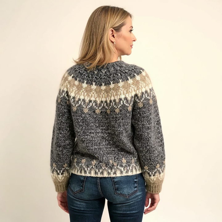 Jenni | Maglione in maglia grigio