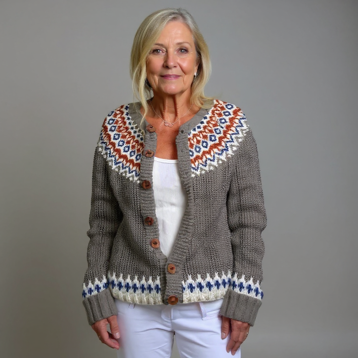 Ilona | Cardigan in maglia color terra