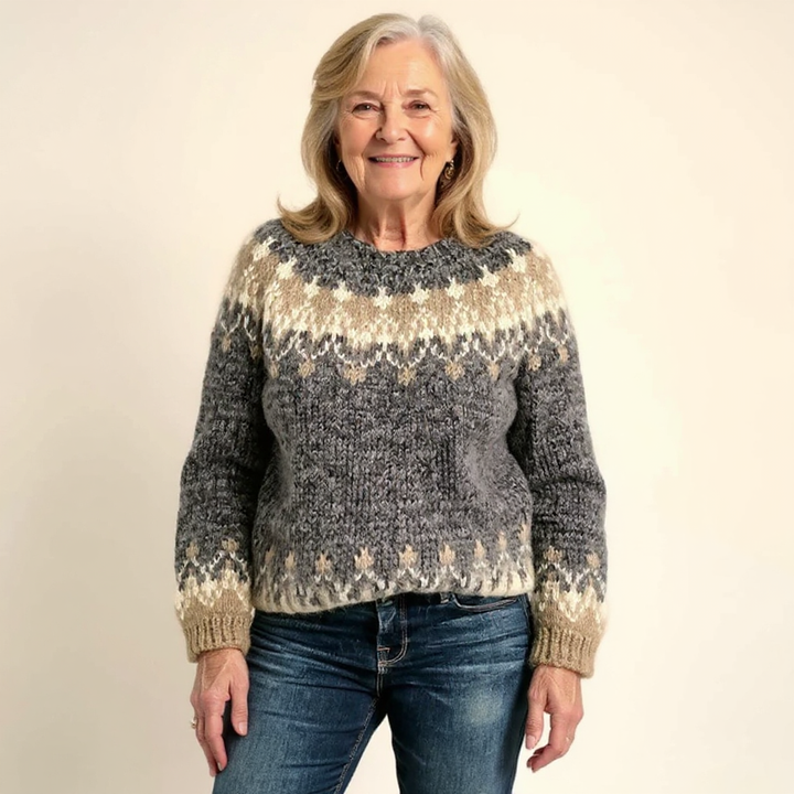 Jenni | Maglione in maglia grigio