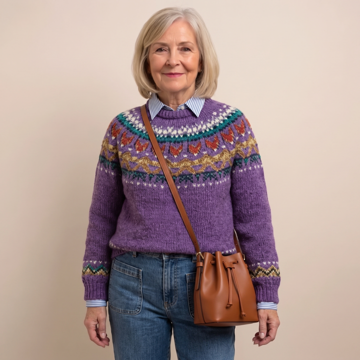 Senja | Maglione in maglia viola