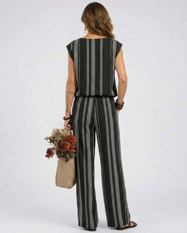 Alessia - Elegante completo a righe due pezzi