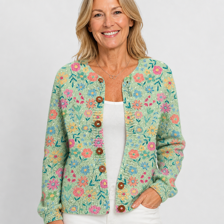 Foxfield | Cardigan vintage con motivo floreale