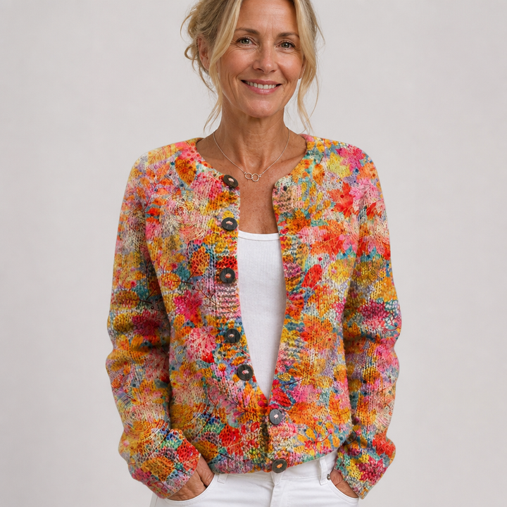 Helena | Cardigan vintage con motivo floreale