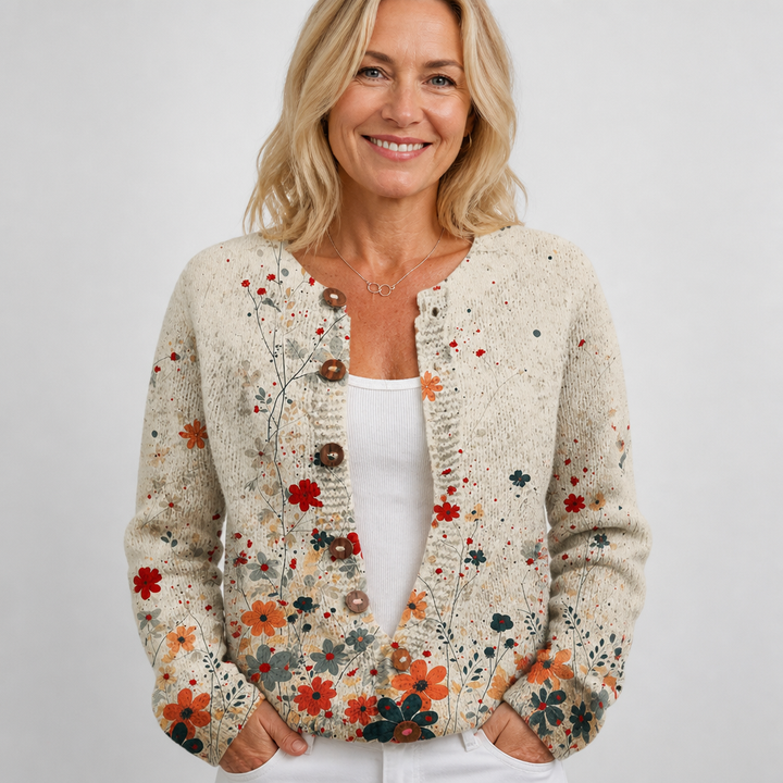 Sabrina | Cardigan vintage con motivo floreale