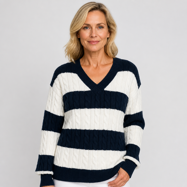 Pinja | Maglia a trecce a righe