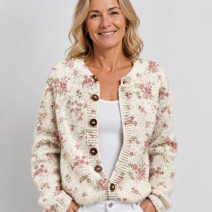 Evanthea | Cardigan vintage con motivo floreale