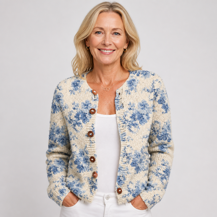 Daysie | Cardigan Vintage con Motivo Floreale