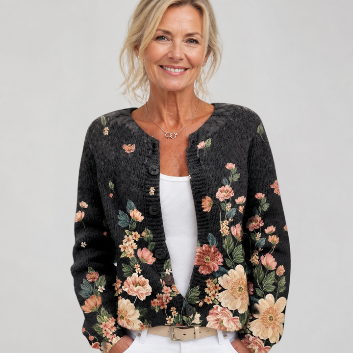 Kivara | Cardigan vintage con motivo floreale