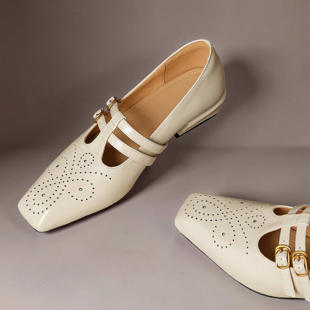 DORA | Scarpe da donna Pauline con doppia fibbia traforate