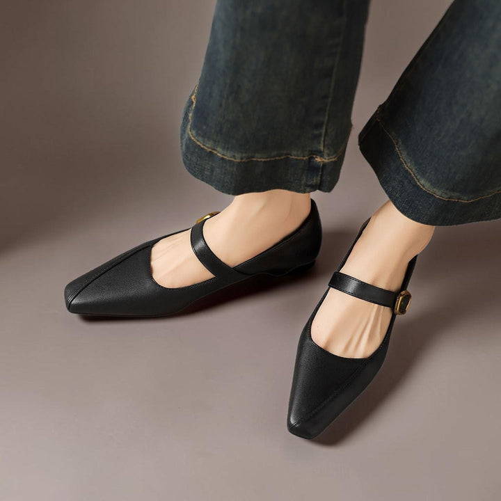 DORA | Ballerine a Punta Stretta con Fibbia Dorata Catherine da Donna