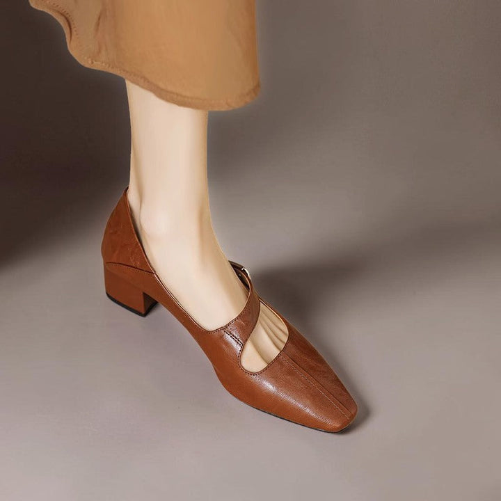 DORA | Ballerine a Punta Quadrata con Morsetto Dorato per Donna Juliette