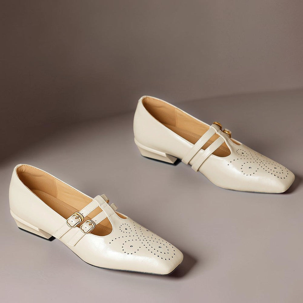 DORA | Scarpe da donna Pauline con doppia fibbia traforate